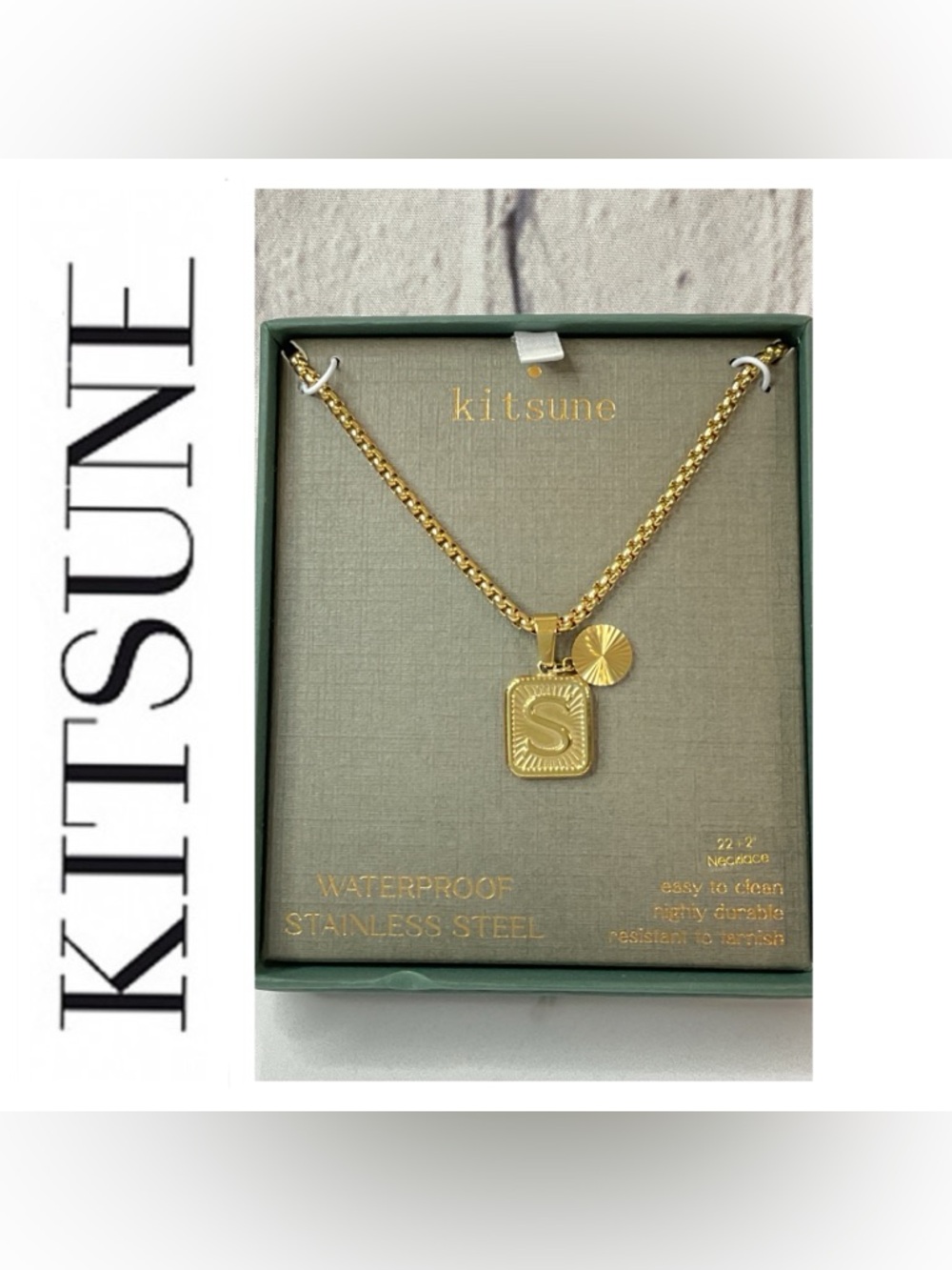 🌟 Kitsune Initial S Pendant Necklace